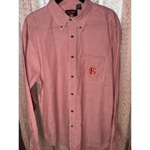 Three Square FSU Button-Down Shirt Red White Striped Long‎ Sleeve XL Collegiate
